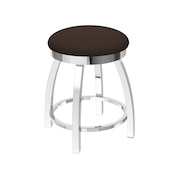 HOLLAND BAR STOOL CO 18" Swivel Vanity Stool, Chrome Finish, Rein Coffee Seat 80218CH025